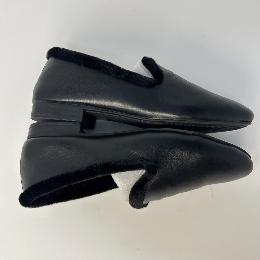 Trotters Glory Women's Loafers Black Leather Faux Fur Lined 7W 7 Wide NIB - Picture 7 of 12